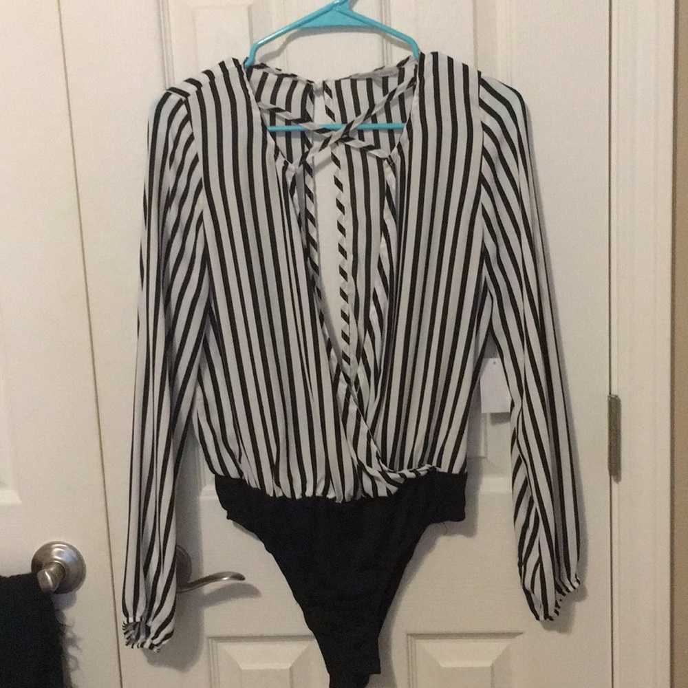 Plunging neck bodysuit